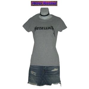 Metallica Tee Shirt Gray Heathered Gildan Tear Away Band Merch Retro 90s Concert